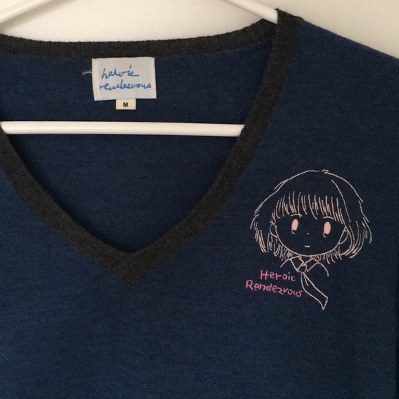 Blue 100% Merino Wool light sweater - Picture 2 of 4